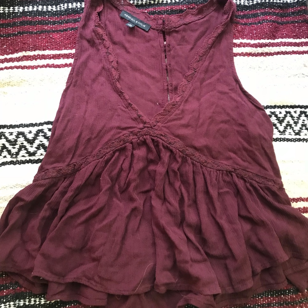 Maroon Kendall and Kylie tank top